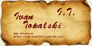 Ivan Topalski vizit kartica
